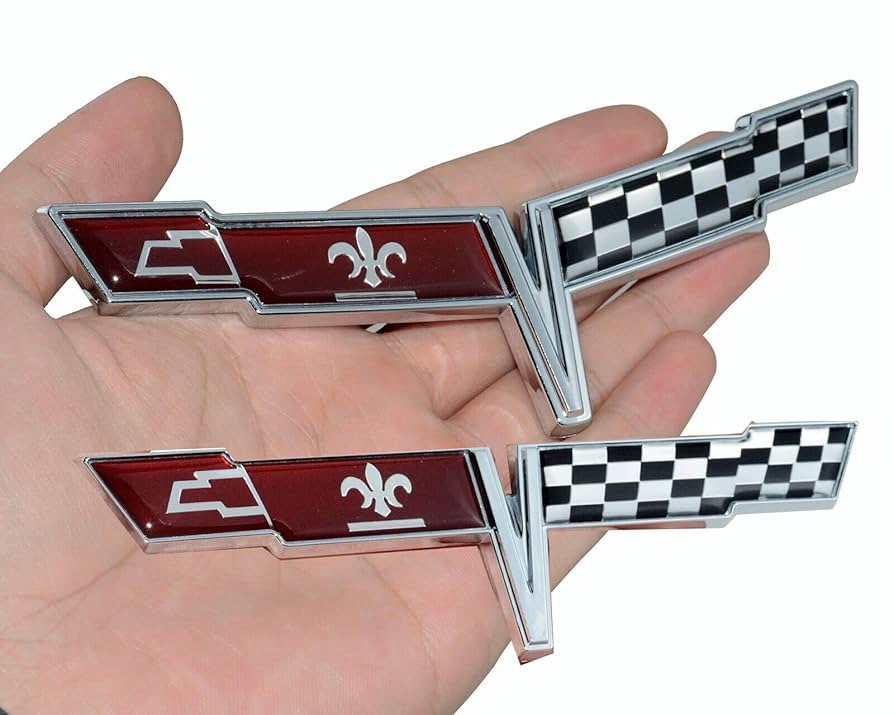 Amazon.com: Pair Set 1980 Corvette C3 Front Nose Emblem and
